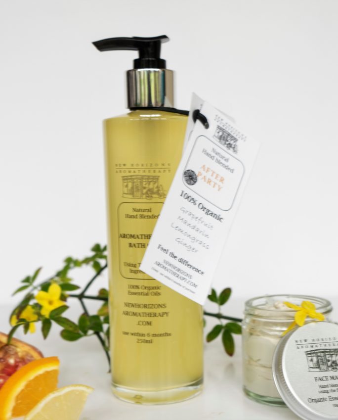 AFTER PARTY – Bath Oil Pamper Set. 100% Organic Essential Oils. Bath Oil, Face Oil and Face Mask.
